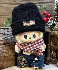 White Forest set (knitted hat + overalls + white hoodie + scarf)