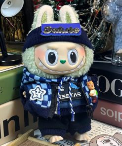 Dark Blue Plaid set (headband + jacket + hoodie + sweatpants)